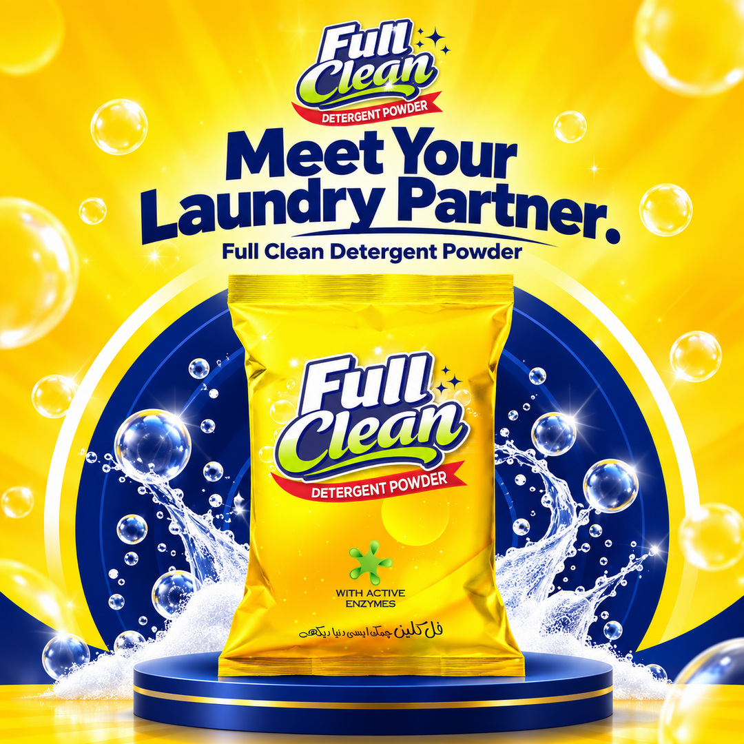 Full Clean washing powder packaging